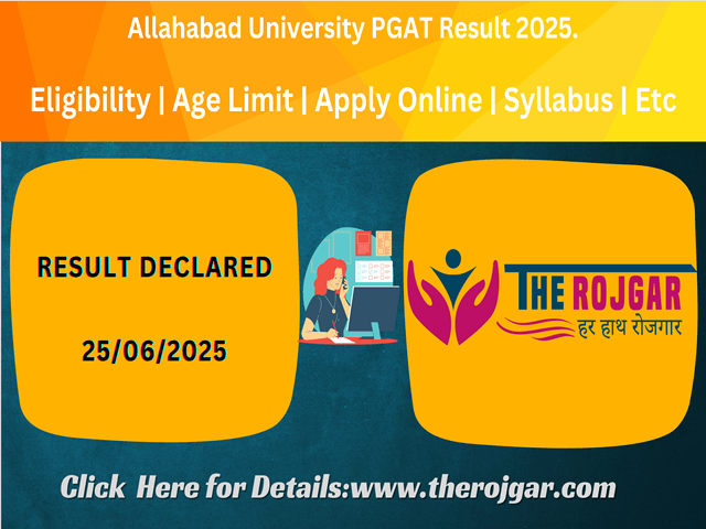 Allahabad University PGAT Result 2025.